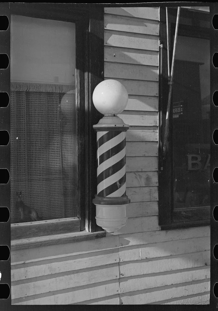 Barber pole, Plentywood, Montana, 1937