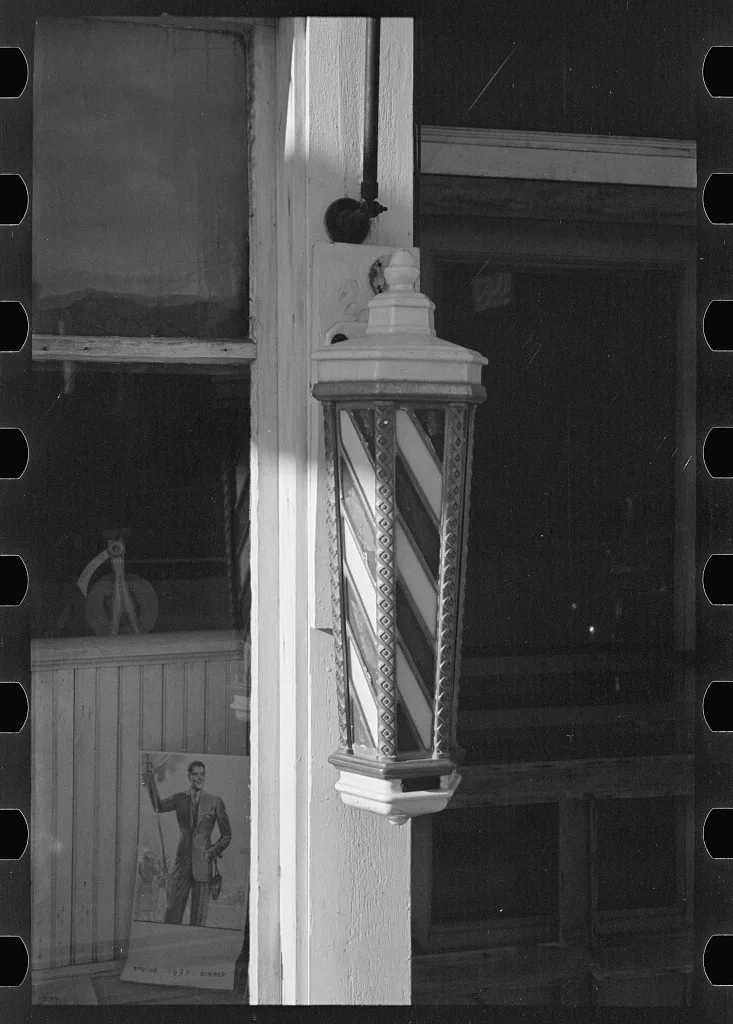Barber pole, Plentywood, Montana, 1937