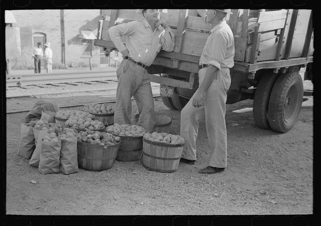 Apples and peddlers, Steele, Missouri, 1938