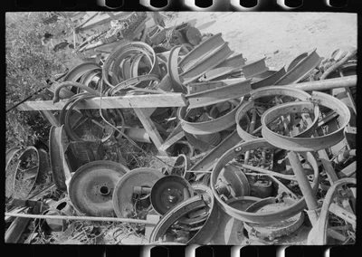 Tire rims at junkyard, Abbeville, Louisiana, 1938