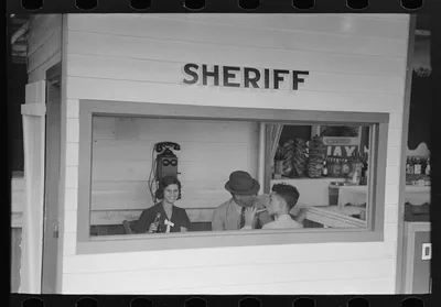 Sheriff's office, state fair, Donaldsonville, Louisiana, 1938