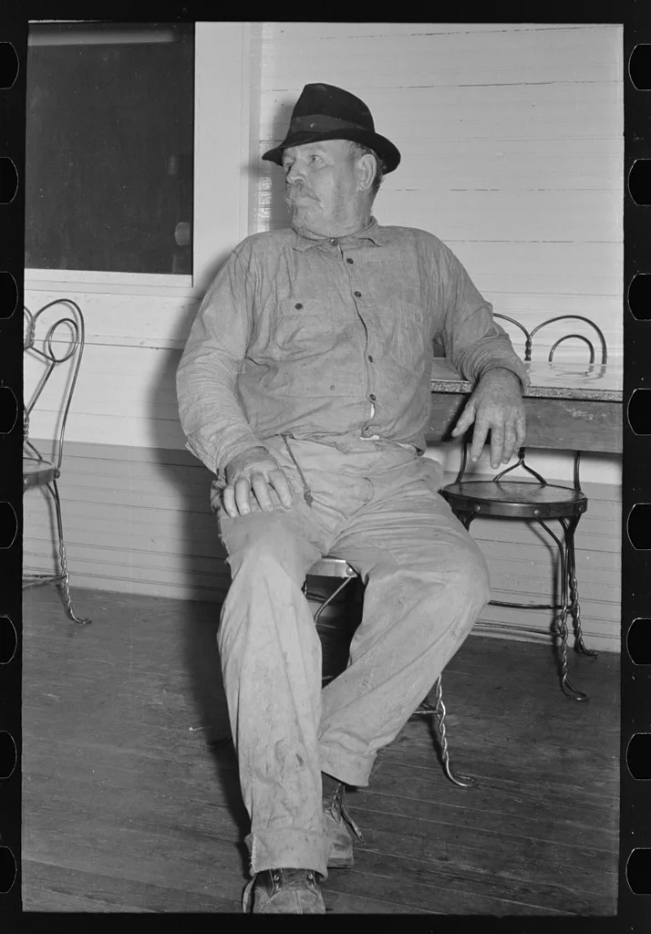 Resident of Pilottown, Louisiana, in barroom, 1938