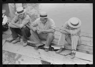 Natives of Boothville, Louisiana on dock, 1938