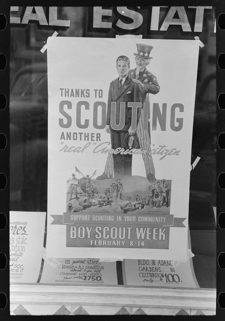 Poster in real estate window, Harlingen, Texas, 1939