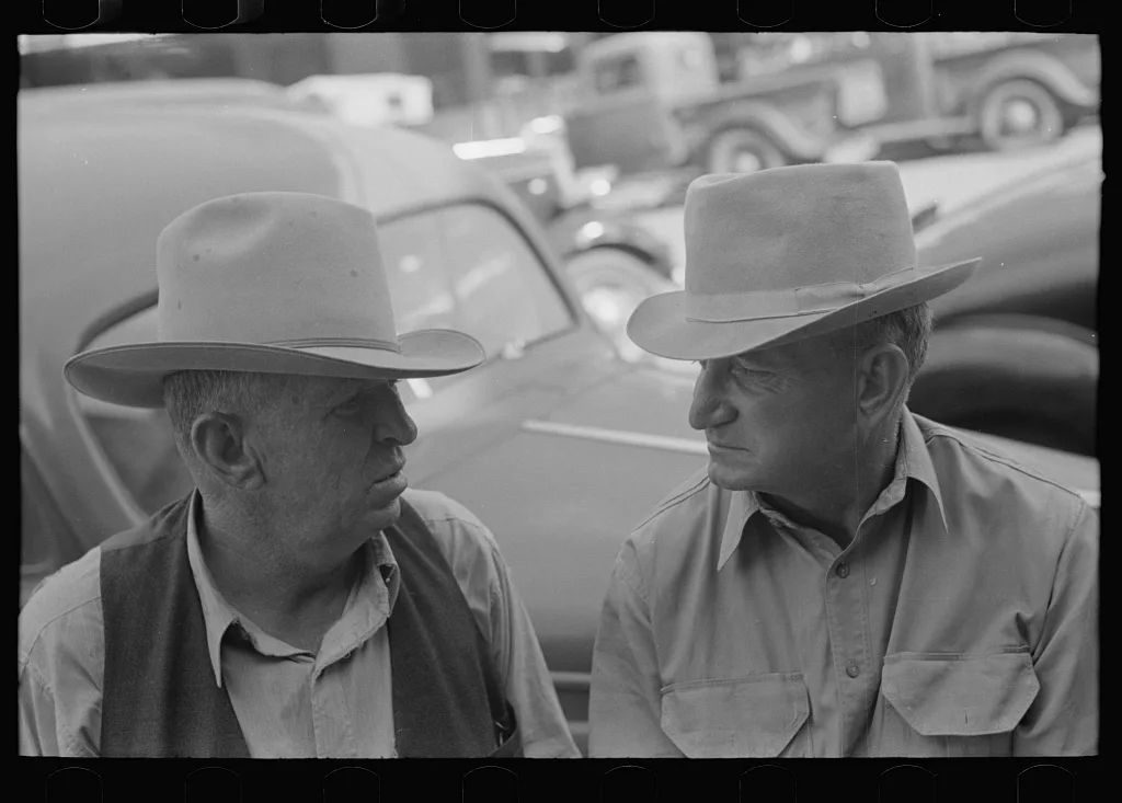 Farmers in town, Spur, Texas, 1939