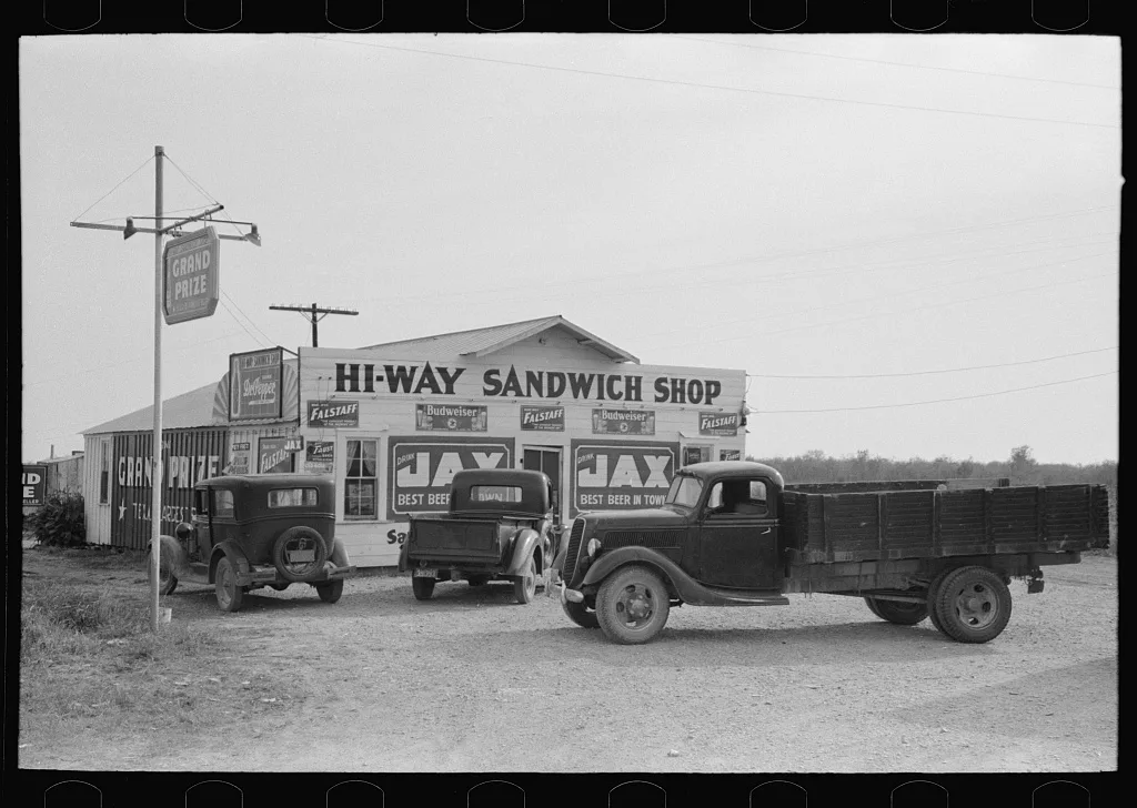 Sandwich shop, Waco, Texas, 1939