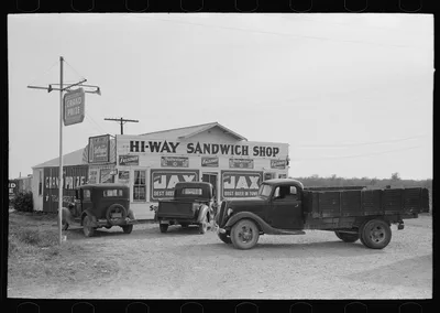 Sandwich shop, Waco, Texas, 1939