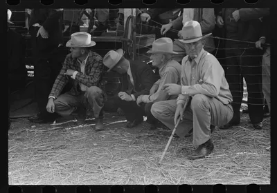 West Texans at horse auction, Eldorado, Texas, 1939