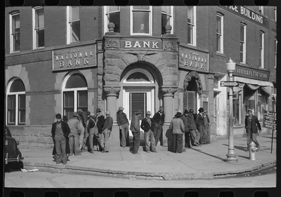 Bank corner, Eufaula, Oklahoma, 1940