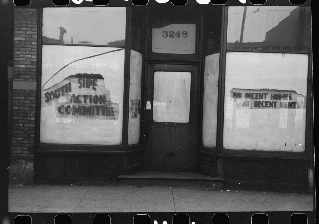 Sign in Negro section of Chicago, Illinois, 1941