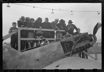 A German Meserschmitt on display at Bakersfield, California, 1942