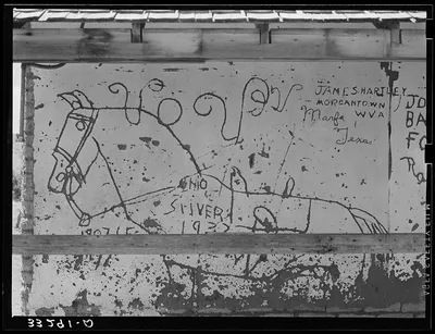 Drawing on old ranch house near Marfa, Texas, 1939