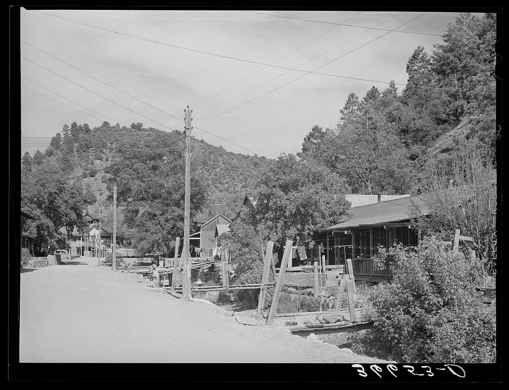 Street scene, Mogollon, New Mexico, second largest gold mining town…, 1940