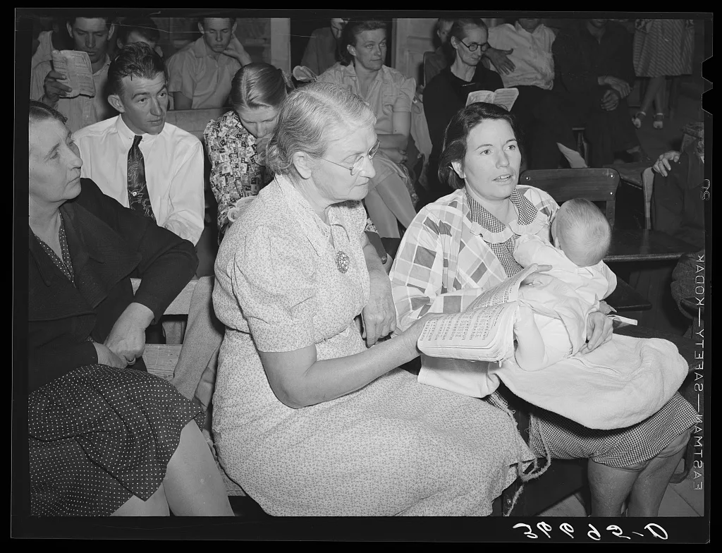 Group at the literary society. Pie Town, New Mexico, 1940