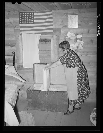In the farm home of Bill Staggs. Pie Town, New Mexico, 1940