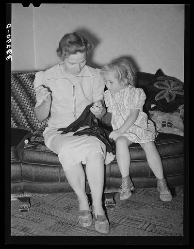 Wife of Mormon farmer and her daughter. Snowville, Utah, 1940