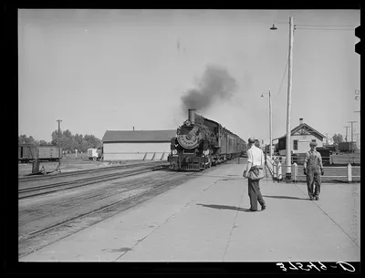 The morning train comes into Montrose, Colorado, 1940