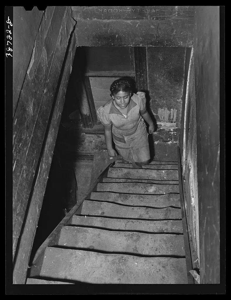 [Untitled photo, possibly related to: Entrance to second floor of…, Illinois, 1941