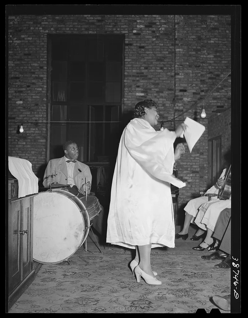 One of the leaders at the Pentecostal church directing the singing,…, Illinois, 1941