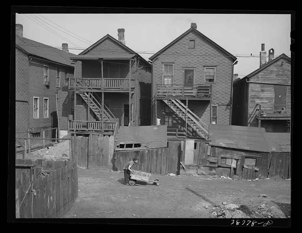 Rear of apartments rented to Negroes. Chicago, Illinois, 1941