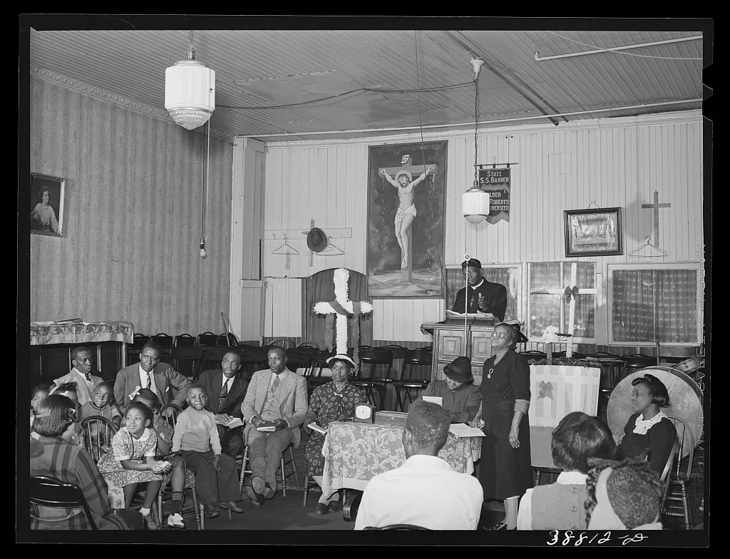 "Storefront" Baptist church during services on Easter morning.…, Illinois, 1941