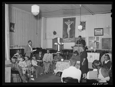 During the services of the "storefront" Baptist church. Chicago,…, Illinois, 1941