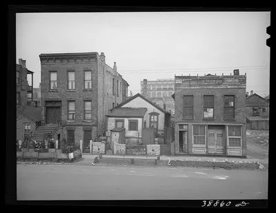 [Untitled photo, possibly related to: Scene in Negro section of…, Illinois, 1941