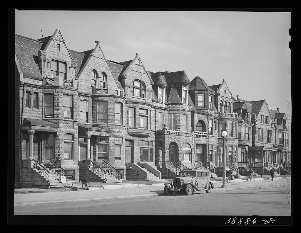 Old brownstone buildings which are now occupied by Negroes. Chicago,…, Illinois, 1941