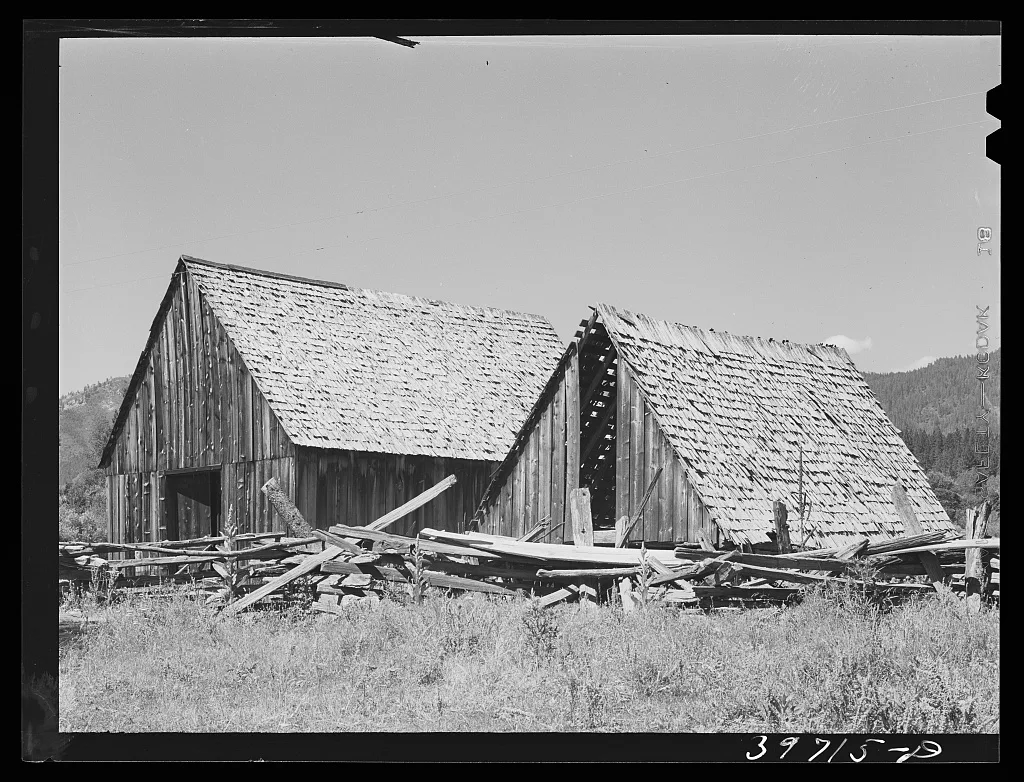 Barns. Garden Valley, Boise County, Idaho, 1941