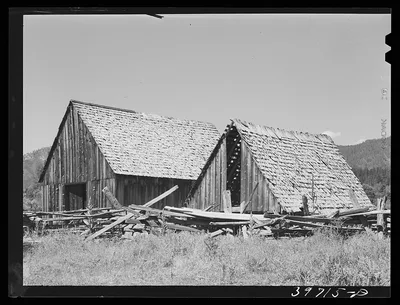 Barns. Garden Valley, Boise County, Idaho, 1941